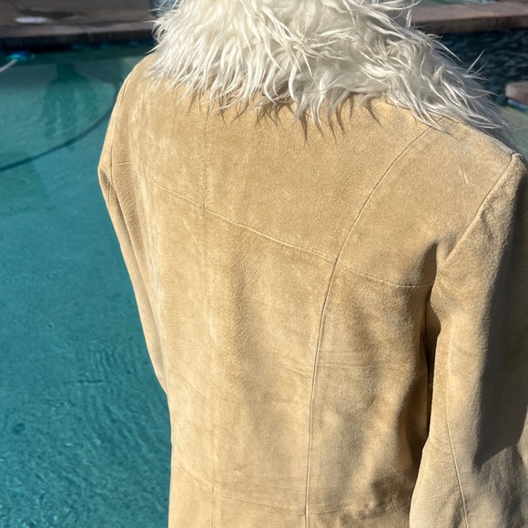Vintage Penny Lane Leather /fur Trim Coat - Picture 6 of 17